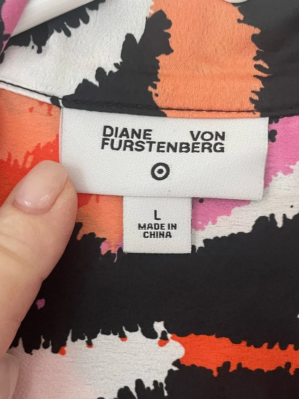 NWT Diane Von Furstenberg Target Pajama Top  Notch Collar Zebra Pink; L